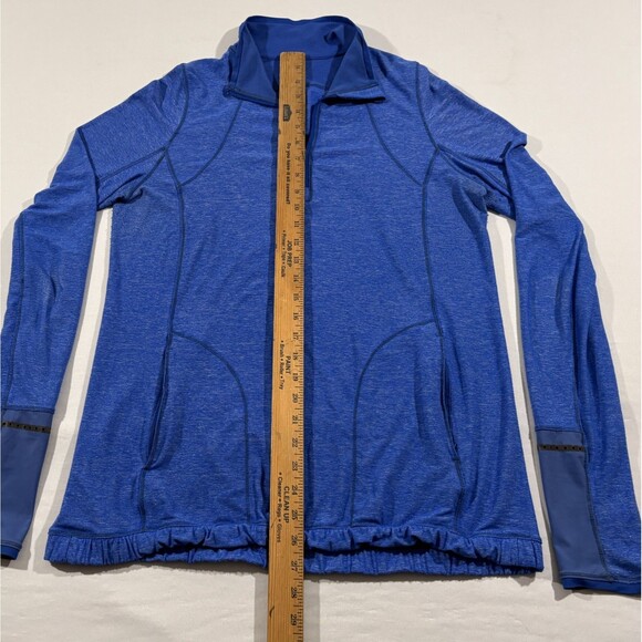 Lululemon Pace Pusher Womens Stretch 1/4 Zip Blue Pockets Pullover Sweatshirt 10 - Picture 5 of 10